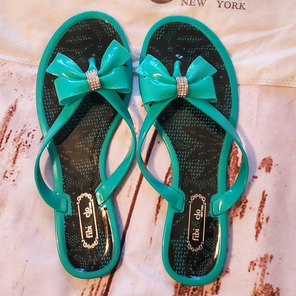 Fibi & Cloe Turquoise jeweled sandals
